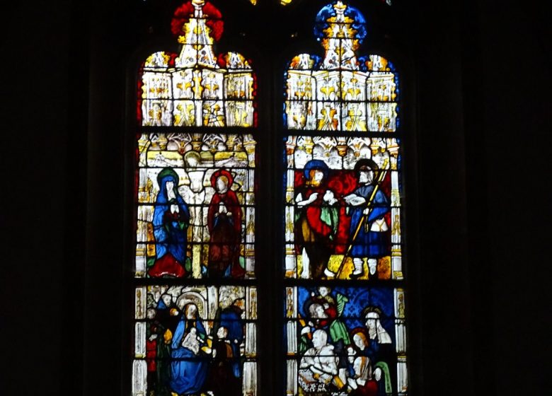 The stained glass window of the Church of Saint-Martin